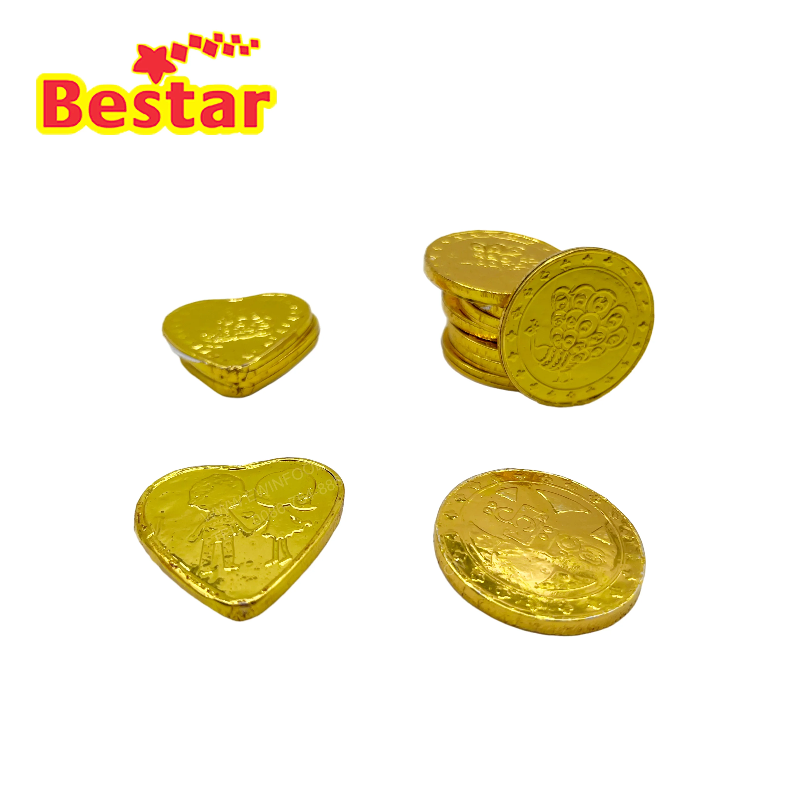 Wholesale Heart shaped Chocolate Gold coin shape Dark Chocolate
