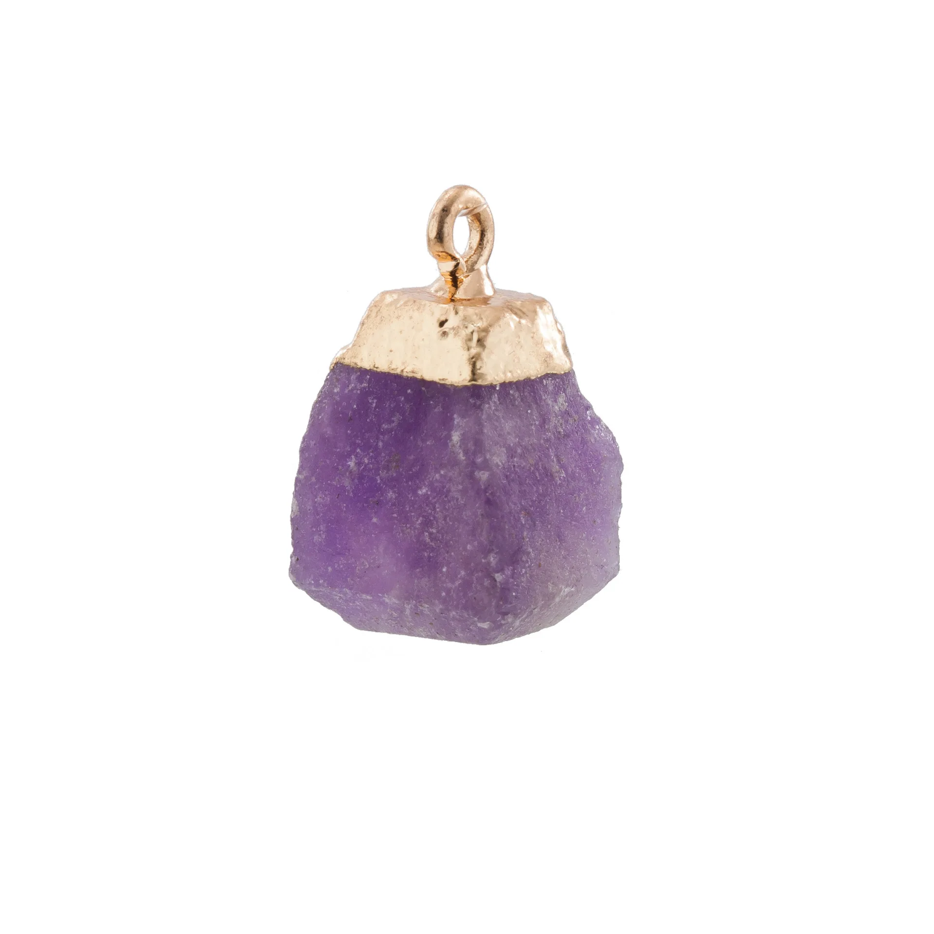 High Quality Faceted Nuggets Tube Raw Rough Gemstone Plated Golden Alloy Beads Pendants For Jewelry Making Earrings Necklace