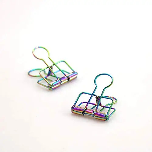 
Metal wire hollow out paper binder clips office supplier school accessories colorful organizer paper binder clip 