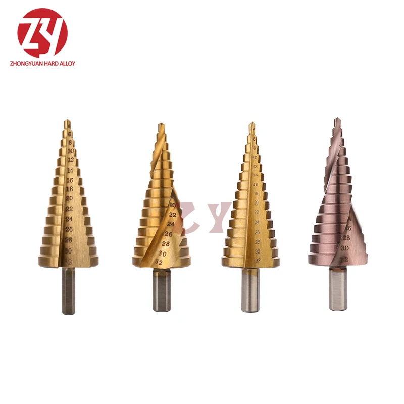 Center Punch HSS4241 HSS6542 Clear Scale Step Drill Bit for electric drill