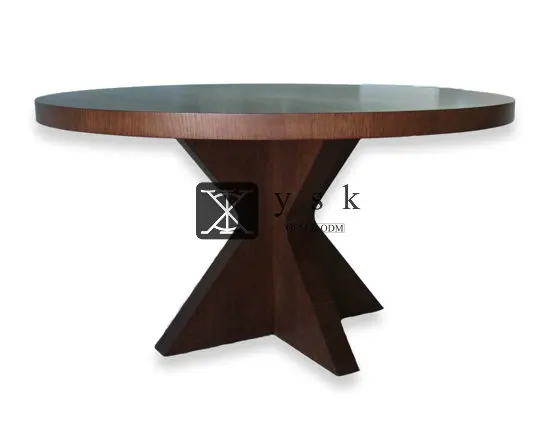 
DT-063 Round Shape Dining Table Hotel Wood Furniture 