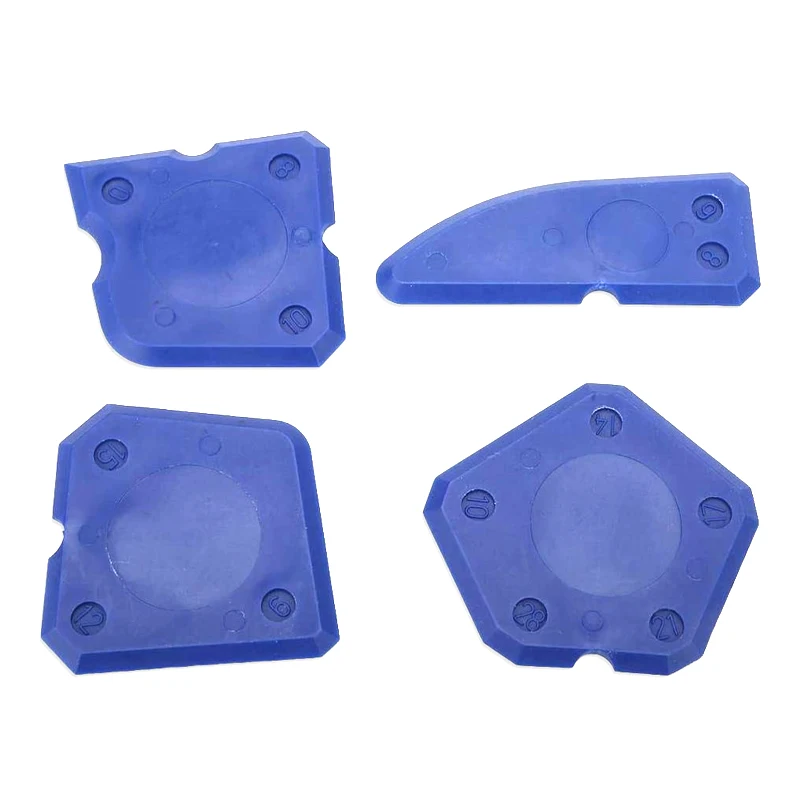 Blue 4pcs caulking tool kit professional red silicone sealant trowel and sealant scraper