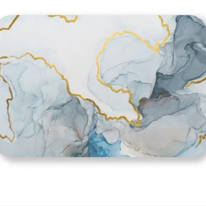 Luxury 0.9cm Modern Bath Mat Carpet Anti-Slip Super Absorbent Stone Carving Diatomite Eco-Friendly Machine Made Home Waterproof