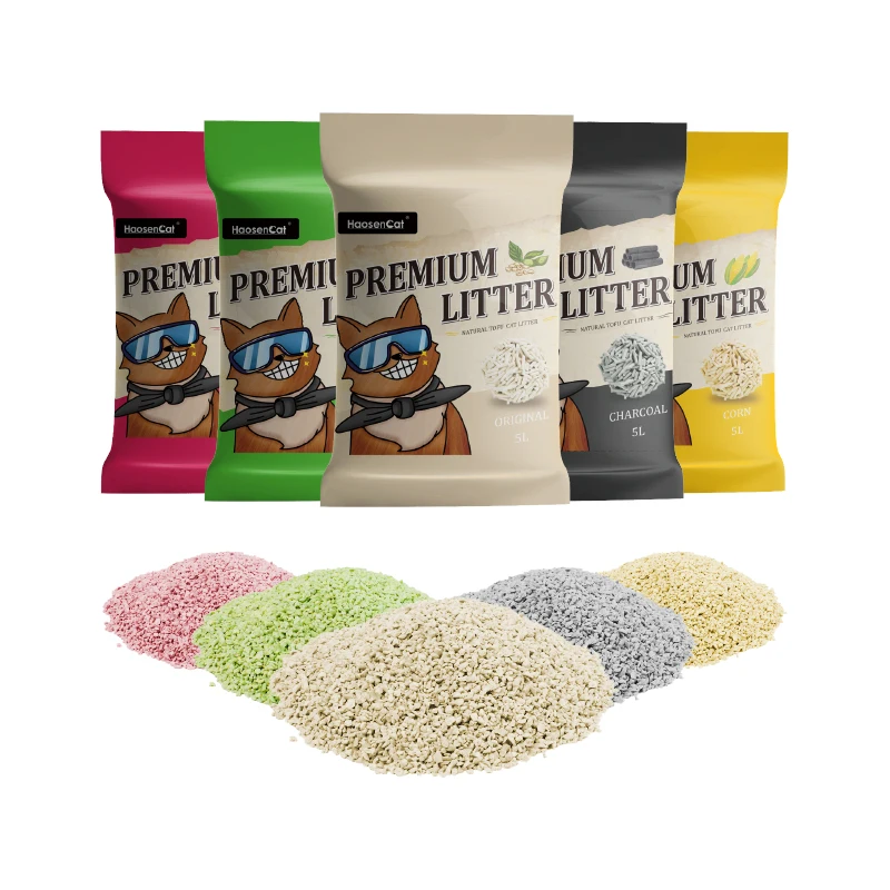 China Factory Flushable Clumping Plant Soybean Cat Sand Broken Tofu Cat Litter