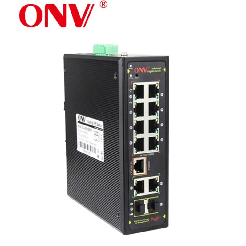 Управляемый Промышленный Коммутатор Ethernet POE с 12