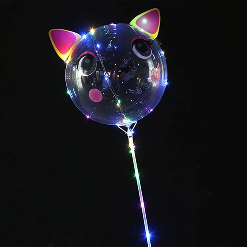 RUI YI Factory Wholesale 20 inch Unicorn Stickers Led Ballons Lighting Led Balloon Light Bobo Balloons