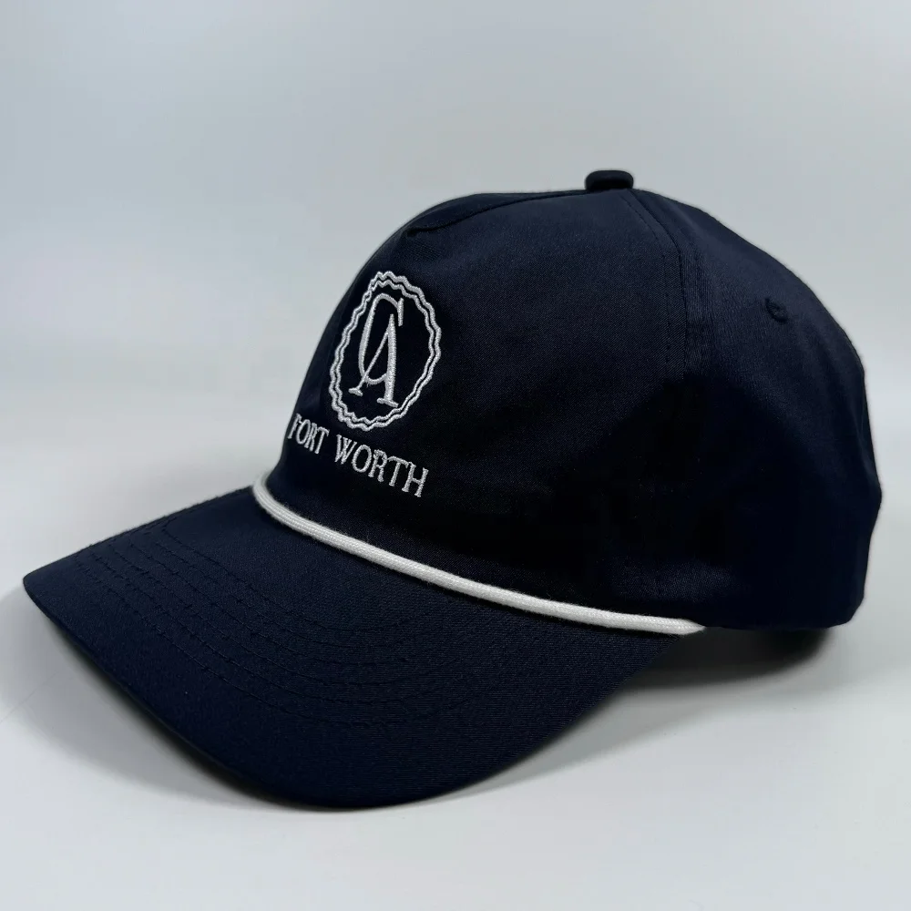 OEM summer classic nylon colorful waterproof curved flat brim unstructured snapback cap custom embroidery logo rope golf hat