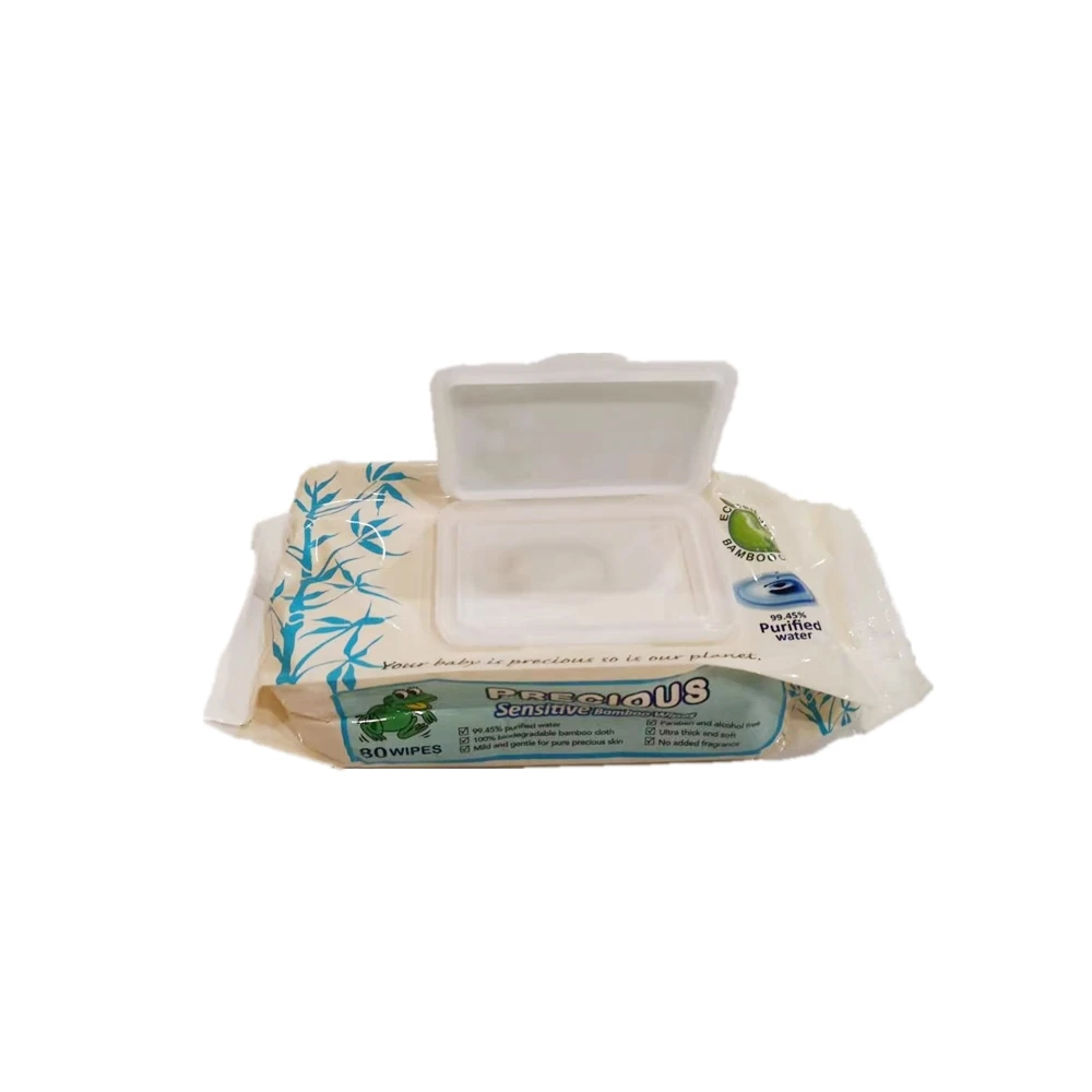 100% bamboo fiber biodegradable 99% pure water wipes sensitive baby wet wipes
