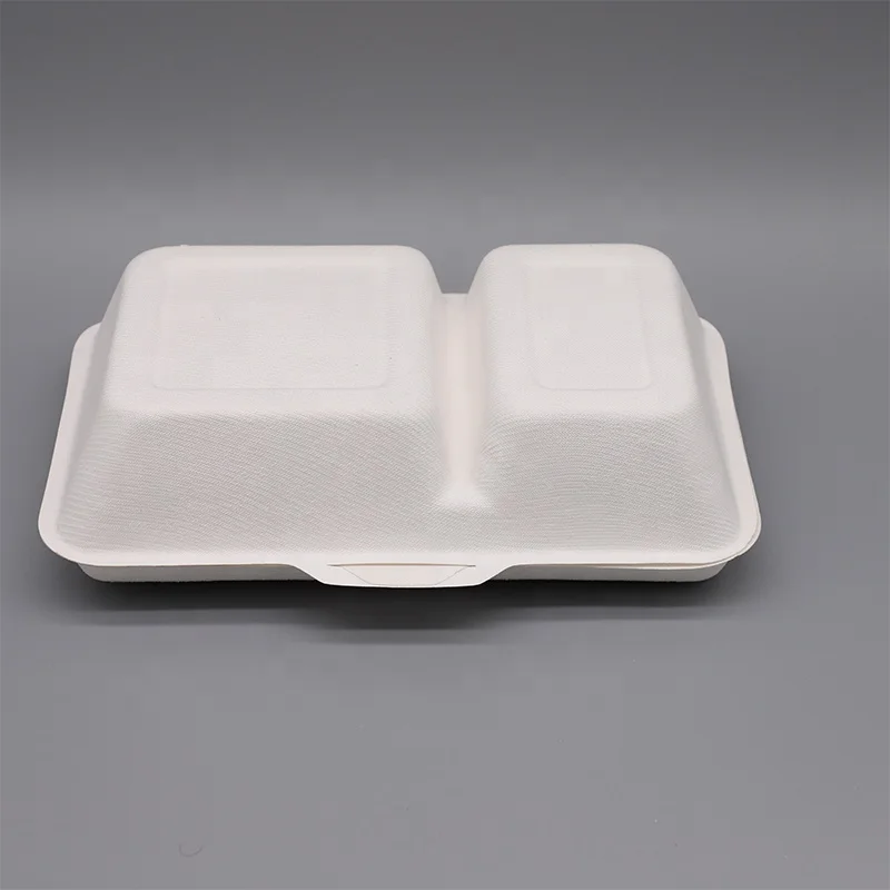 
Biodegradable Paper Pulp disposable rectangle boxes wok box Sugarcane Bagasse disposable microwave food container 