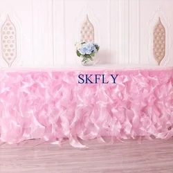 SK010R Заводская очень легкая Шампанская 14 футов длиной 75 см прямая юбка из органзы цвета слоновой кости кудрявая ива Свадебная юбка