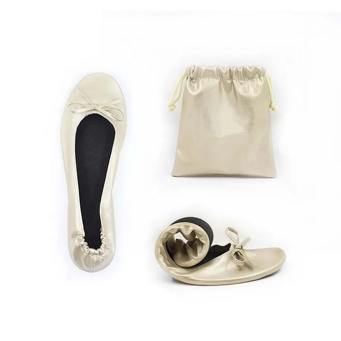 gold PU rollable shoes in size M