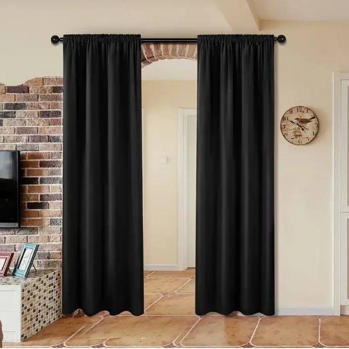 Curtain Factory Supplies Room Darkening Insulated Curtain Children Bedroom Soft Thermal Blackout Velvet Curtain