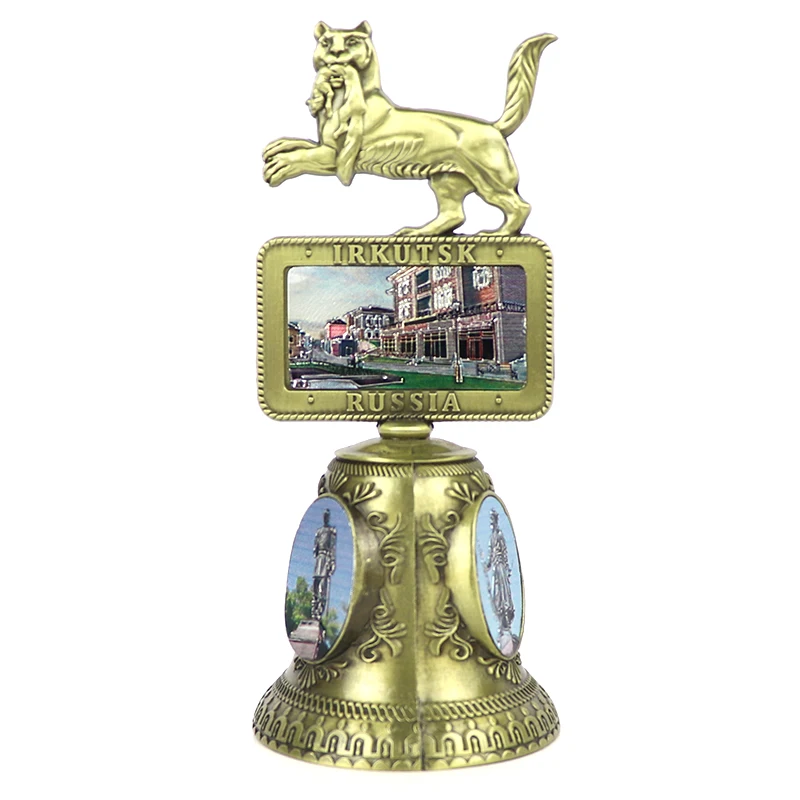 High Quality Custom Design Antique Vintage Russia Tourist Souvenir Metal Hand Dinner Bell