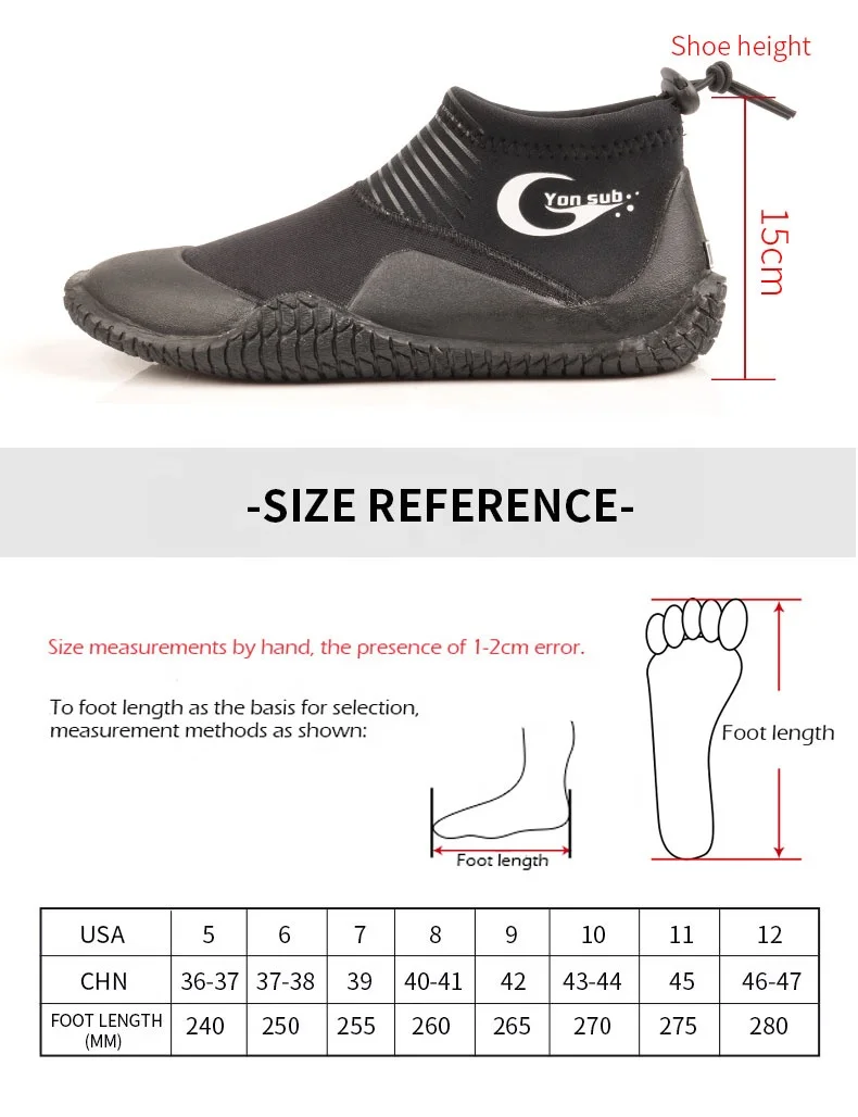 3MM Full Size Neoprene Rubber Sole Shoes Aqua Boots