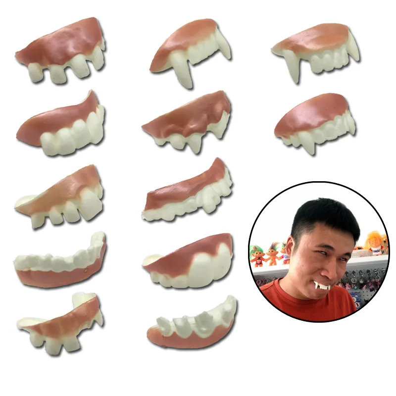 Factory Wholesale Halloween Tricks Buck Teeth Vampire Denture  Teeth Costume Party Props Toy For Kids And Adults