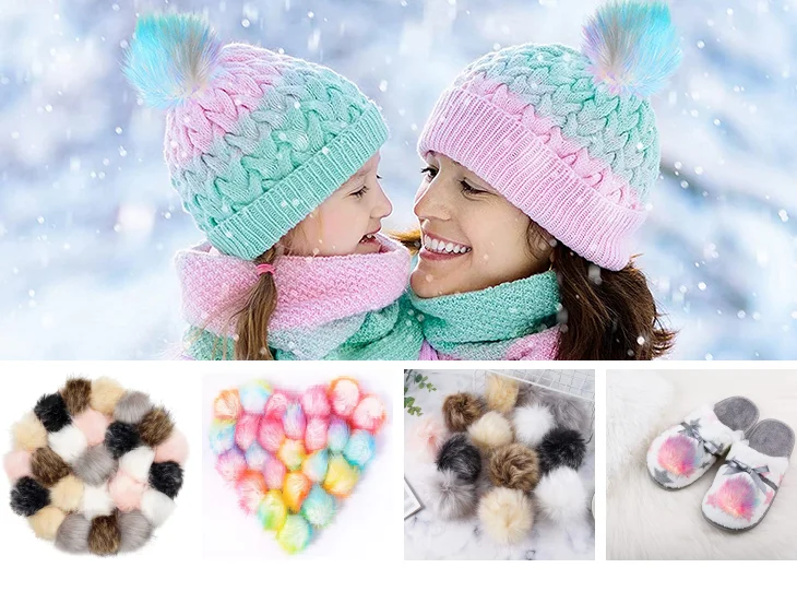 imitation fox fur ball key chain