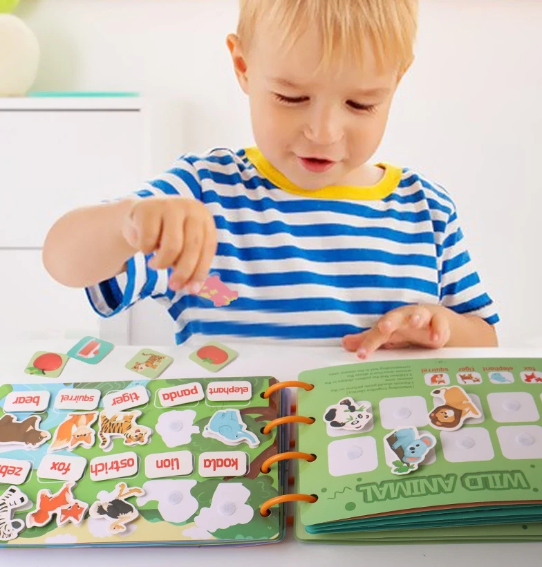 20 тем детские книги для дошкольного обучения Монтессори довольно книжные английские буквы/фрукты/транспортная загруженная