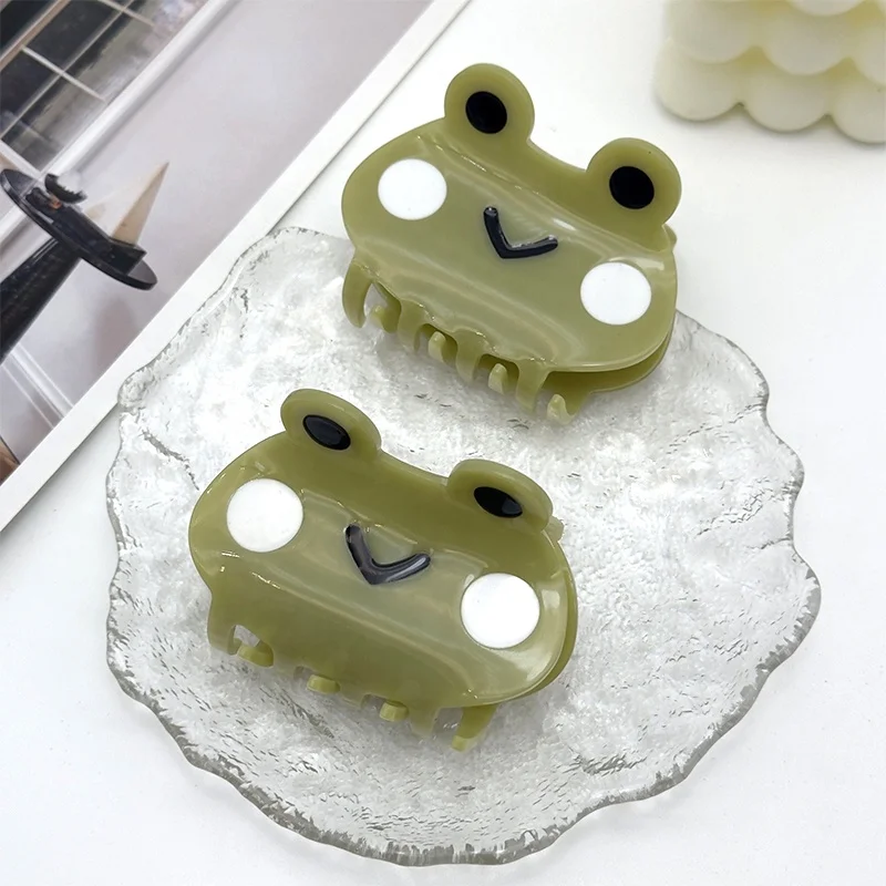 Customized mini frog hair claw cute animal xl claw clip headwear.
