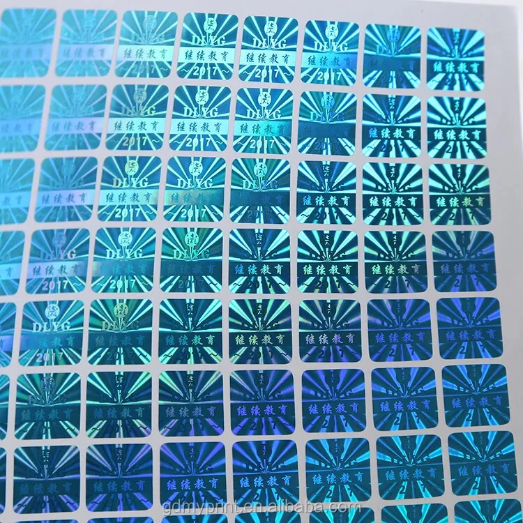 personalized custom logo printing laser labels rainbow reflective foil hologram sticker adhesive holographic sticker