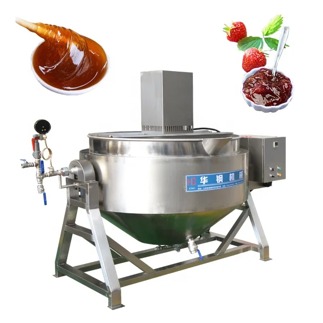 Industrial electric heating jam jacket kettle chocolate cooking mixer steam jacketed kettle with agitator