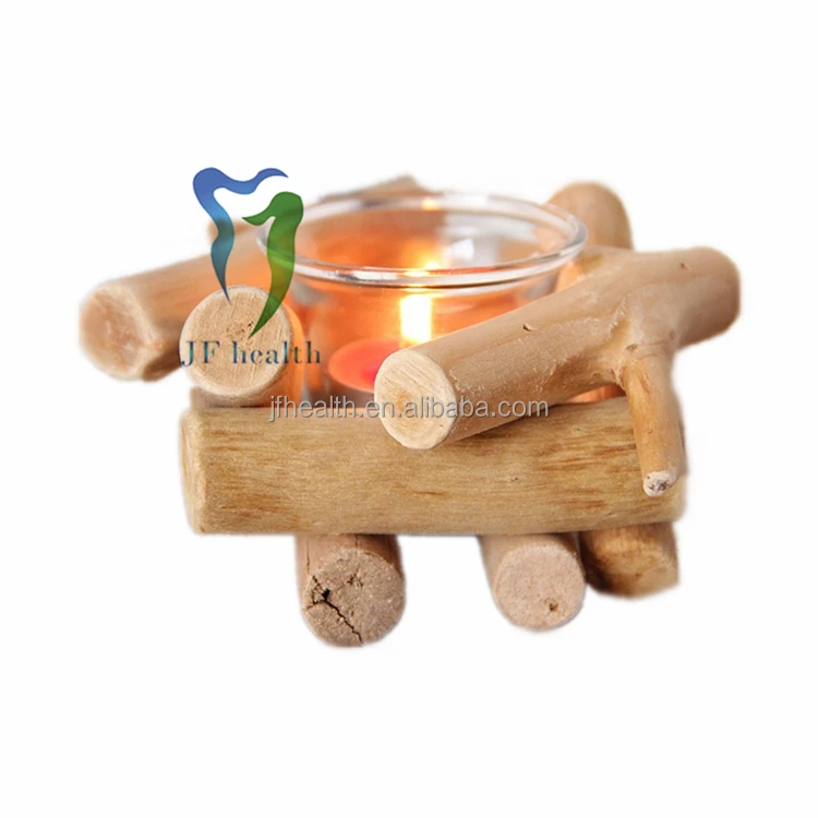 Wholesale Driftwood Candle Holder Wooden Log Glass Candle Container Desktop Decoration Ornaments Candle Holder