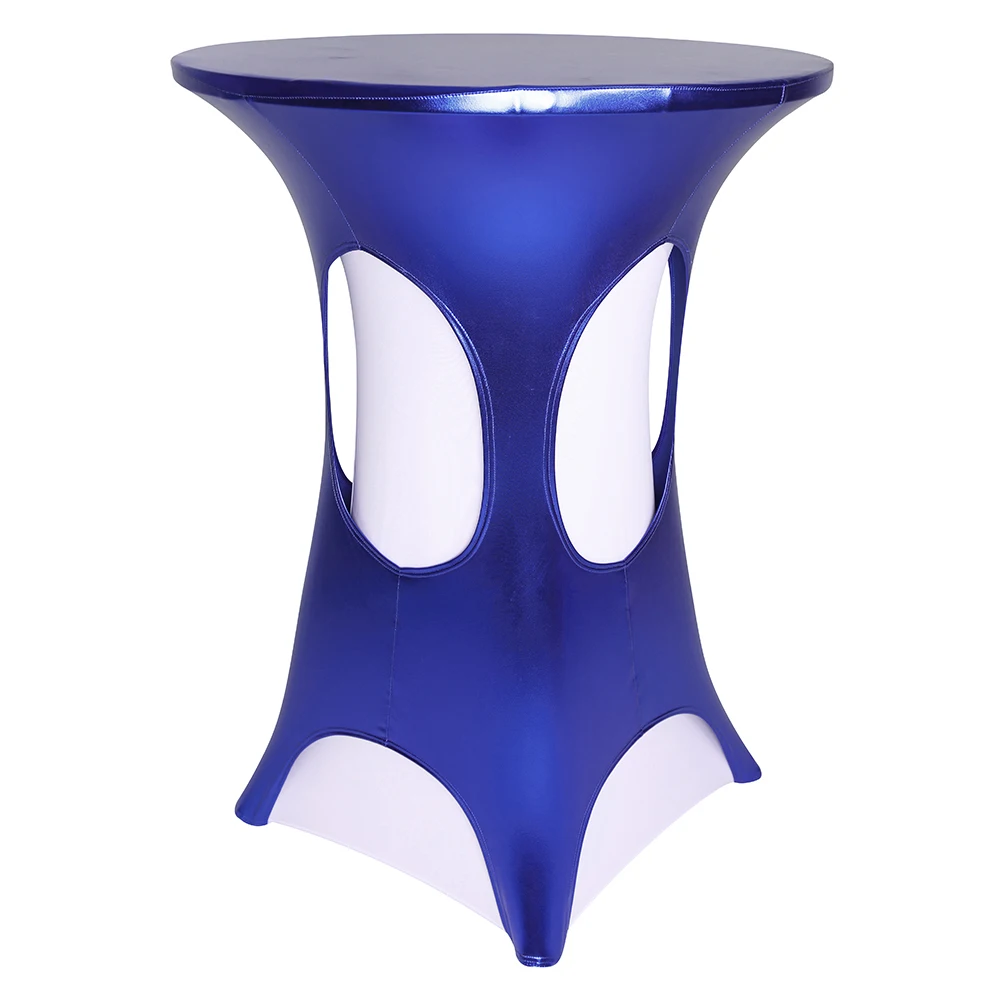 
round metallic spandex highboy table cover fitted cocktail table cover for wedding party event decoration 