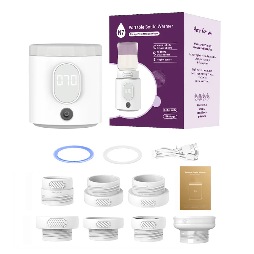 New Invented N7 Portable Baby Bottle Warmer Fast Heating Baby Milk Usb Rechargeable Travel Bottle Warmer