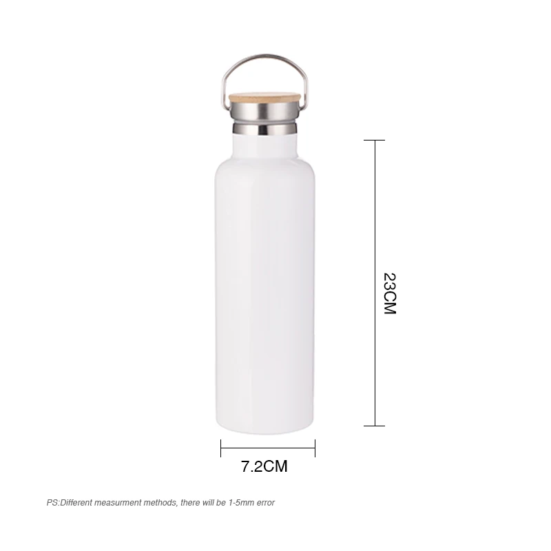 PYD Life Wholesale 17oz 500ml Double Walled Sublimation Water Bottles Stainless Steel Vacuum Thermos Flasks with Bamboo Lids