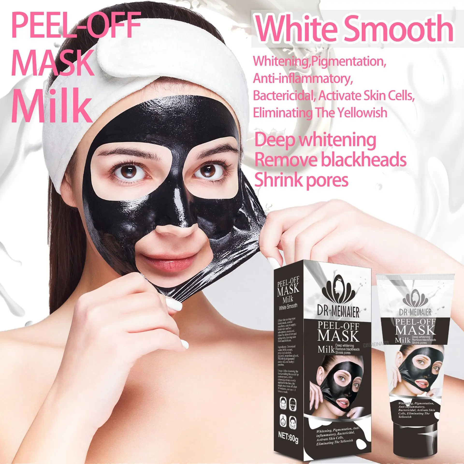 Wholesale Face Mask Peel Off Mask Deep Cleansing Blackhead Remover Brightening Anti-acne Hydrating Skin