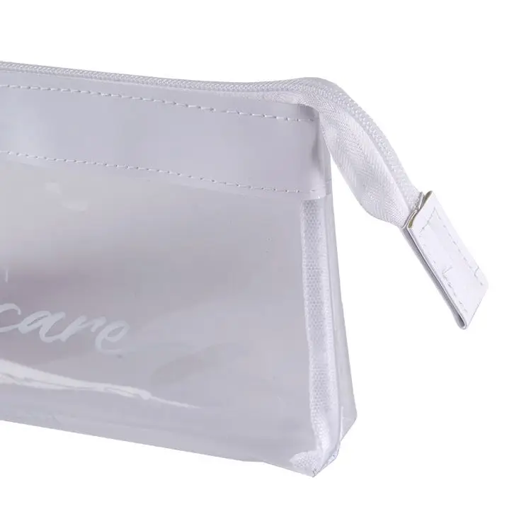 Wholesale custom travel ziplock pvc plastic pu clear transparent cosmetic makeup bag