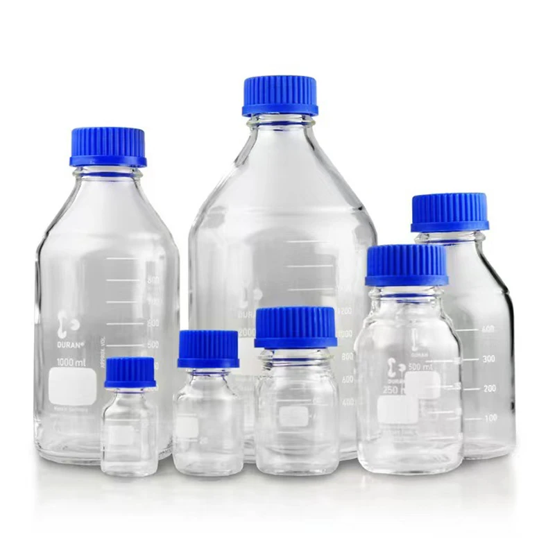 Wholesale Reagent Bottle Laboratory Lab 250mL 500mL 1000mL Wide Mouth Jar High Borosilicate Glass Bottle Media Bottle