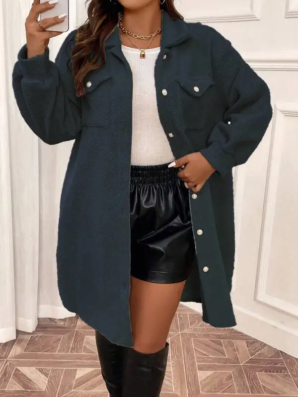 2022 Wholesale Winter Womens Fashion Jackets Medium Long Style Double Breasted Long Sleeve Womens Wool Coats