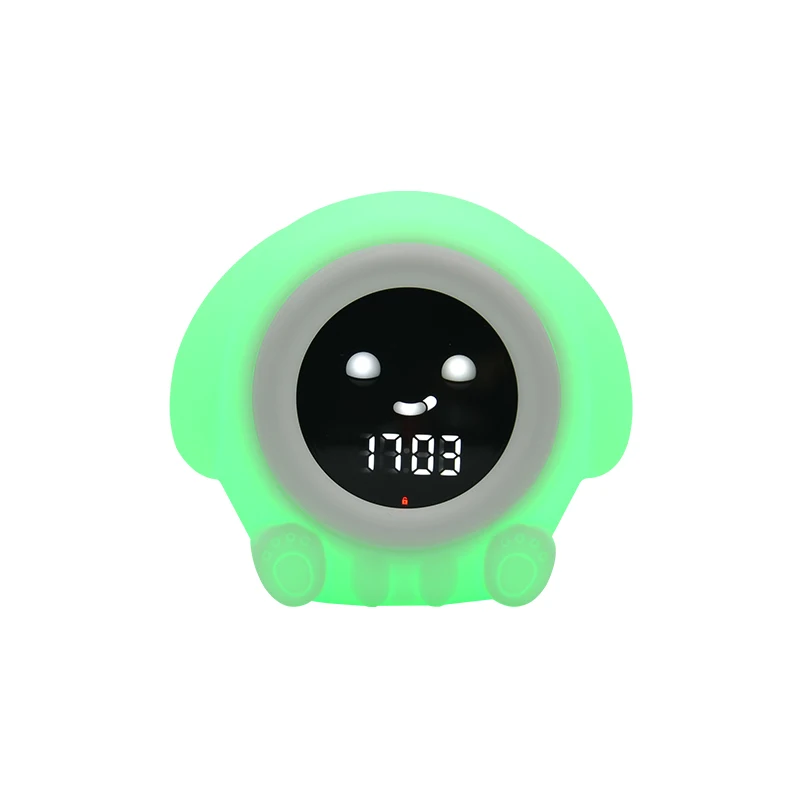 Silicone night light with white noise machine puppy clock bedroom for children baby nursery soothing gift night lamp for kid
