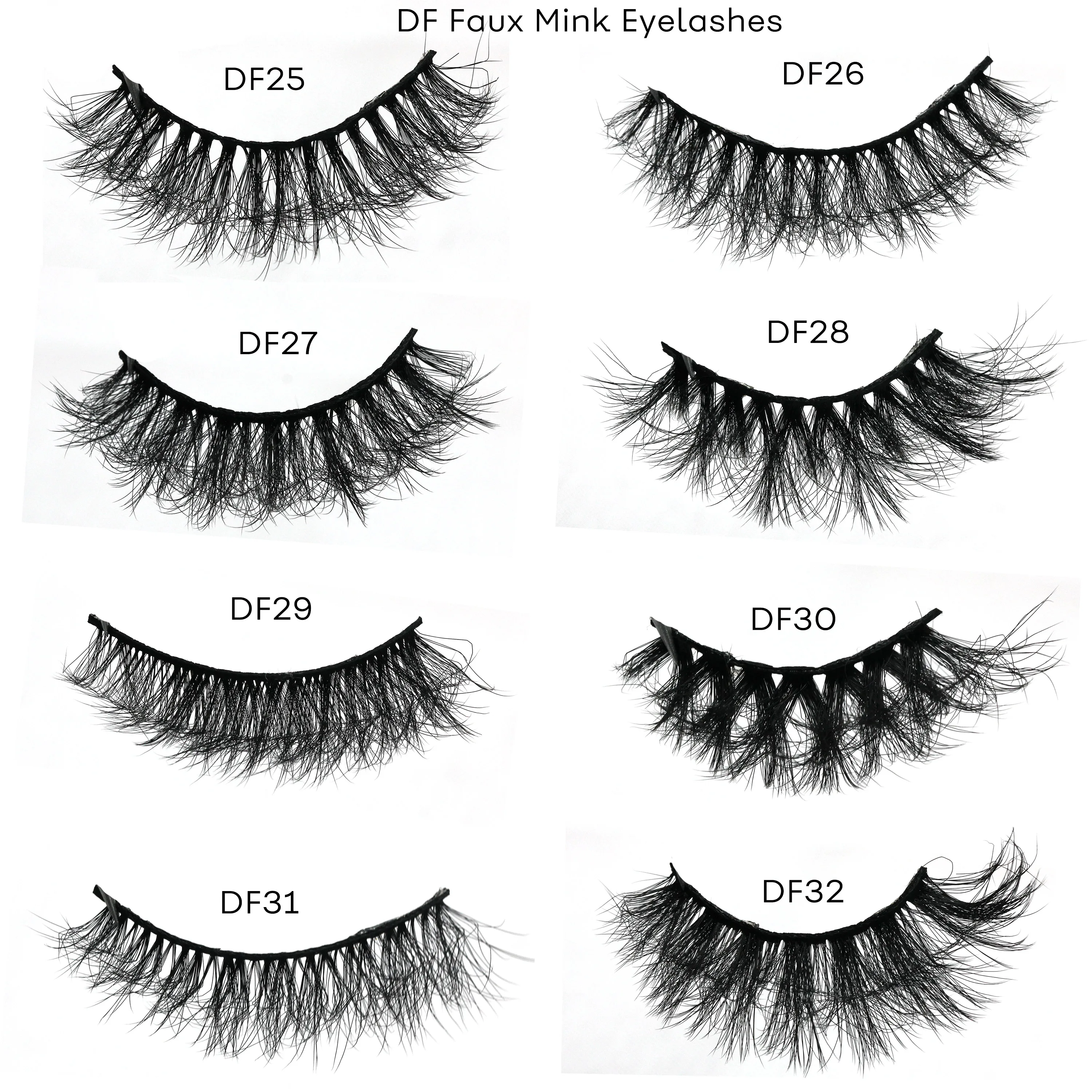 DF21 Wholesale price synthetic hair lash 3d faux mink lashes with box vendor 3d faux mink eyelashes