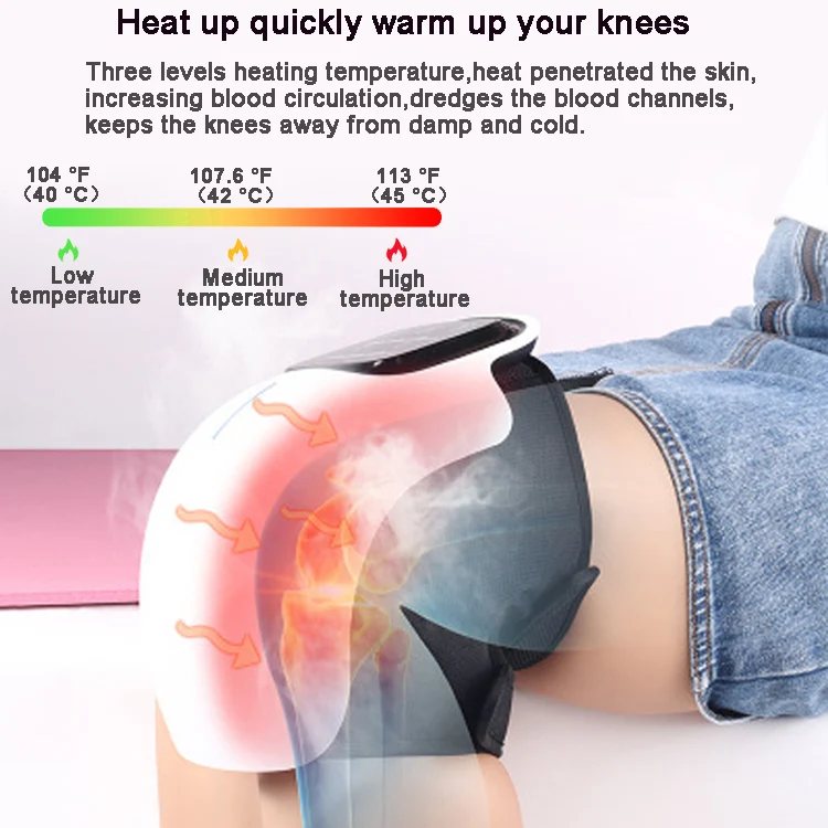 Factory OEM ODM Electric Infrared Massage Heated Vibration Knee Care Massager For Joint Pain