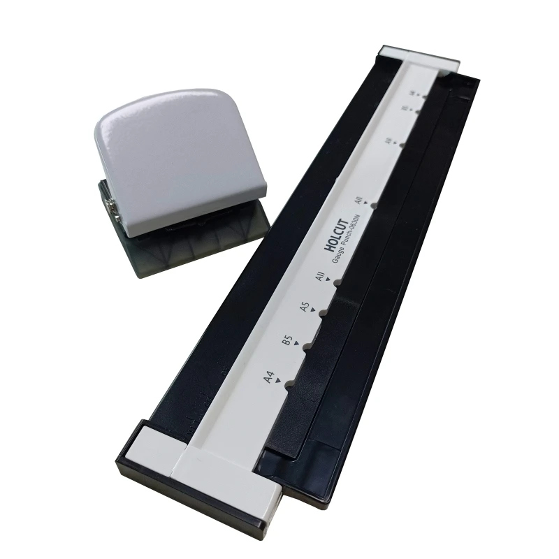 Black Metal and Plastic Used for A4 B5 A5 Position the Hole Punch Loose-leaf Paper 6 Hole Punch