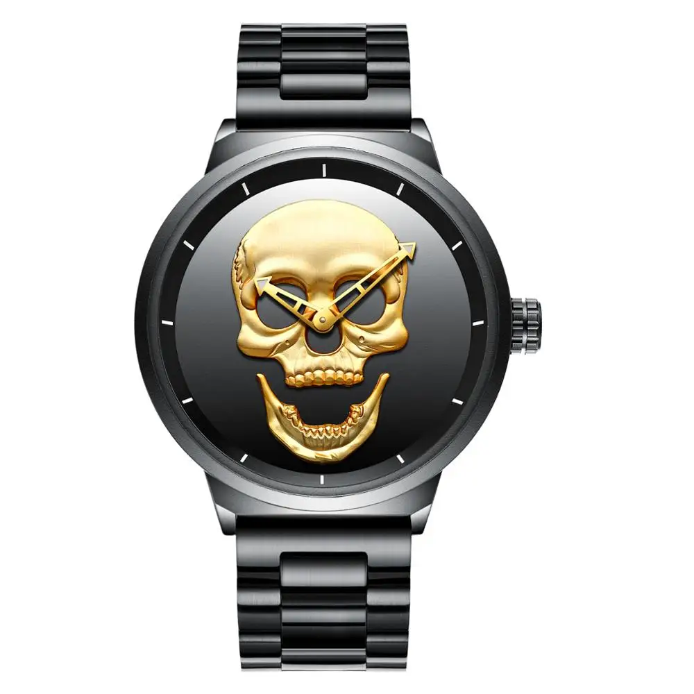 
Biden skeleton watch big face solid steel band Japanese movement mens luxury watch wrist custom logo 