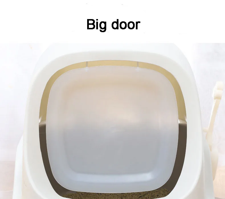 New Design Cat Clean Up Products Plastic Large Space All Closed Cat Toilet Luxury Cat Litter Box Sandbox With Shovel