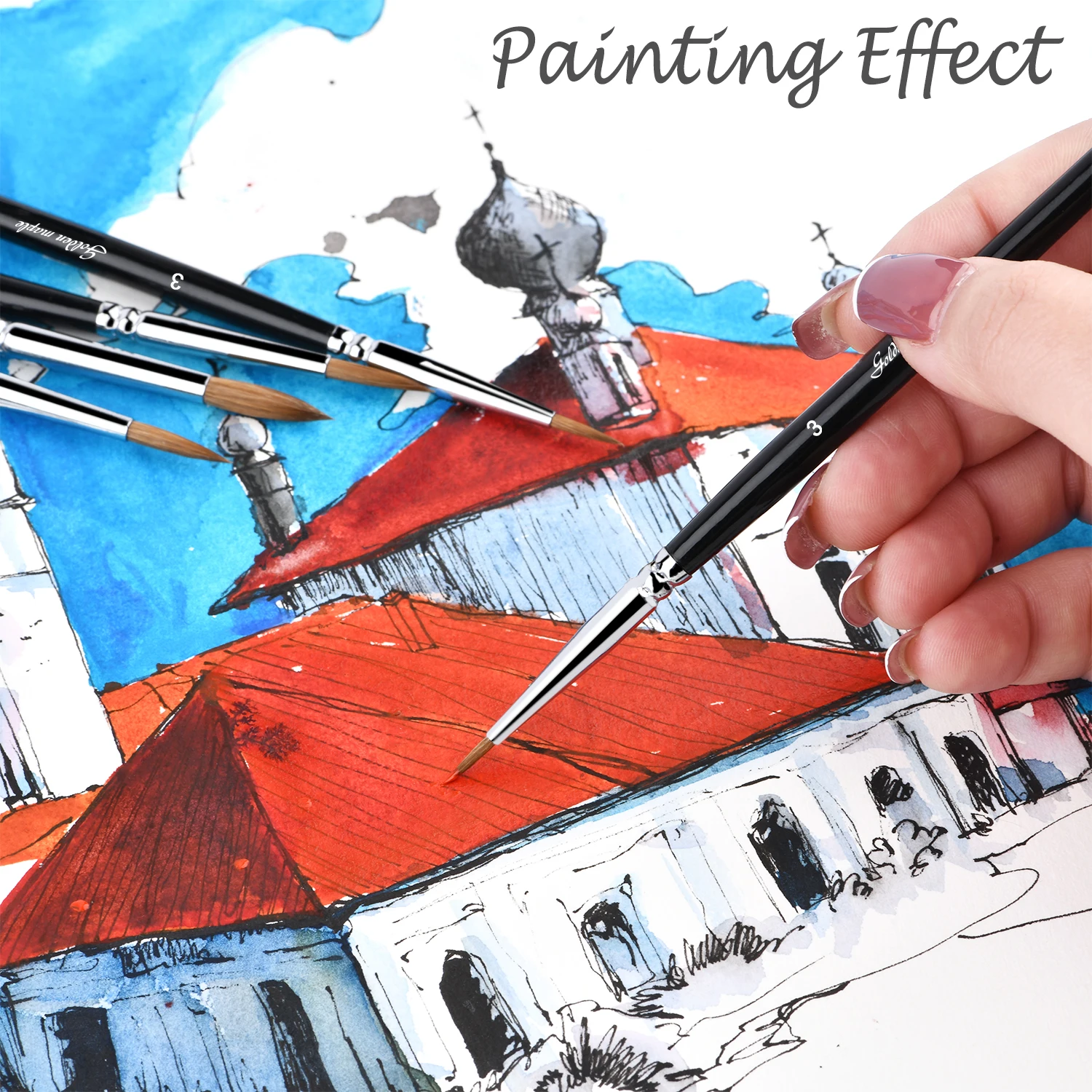 Professional Kolinsky Sable Hair miniature Artist Paint Brushes Set For Acrylic Oil Watercolor Painting