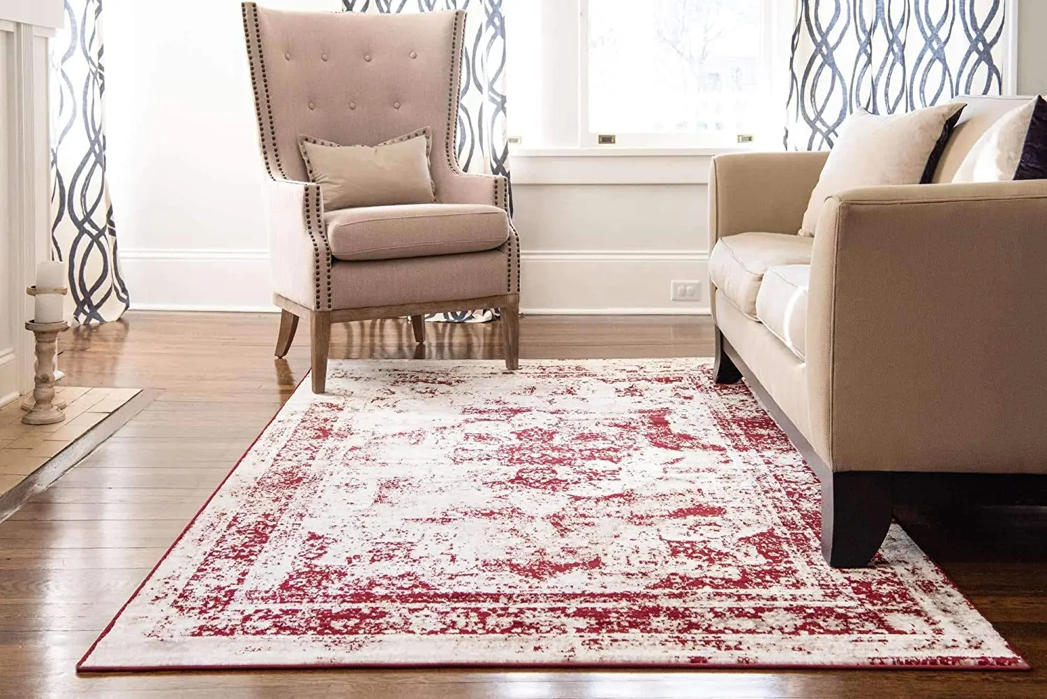 Persian Rug Vintage Rug Door Mat Floor Grey Multi Print Rug Retro Distressed Carpet Chenille Mat