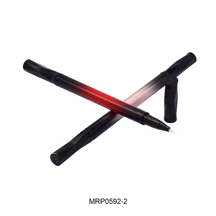 Customized double head liquid eyeliner packaging gradient red empty eyeliner pencil tube