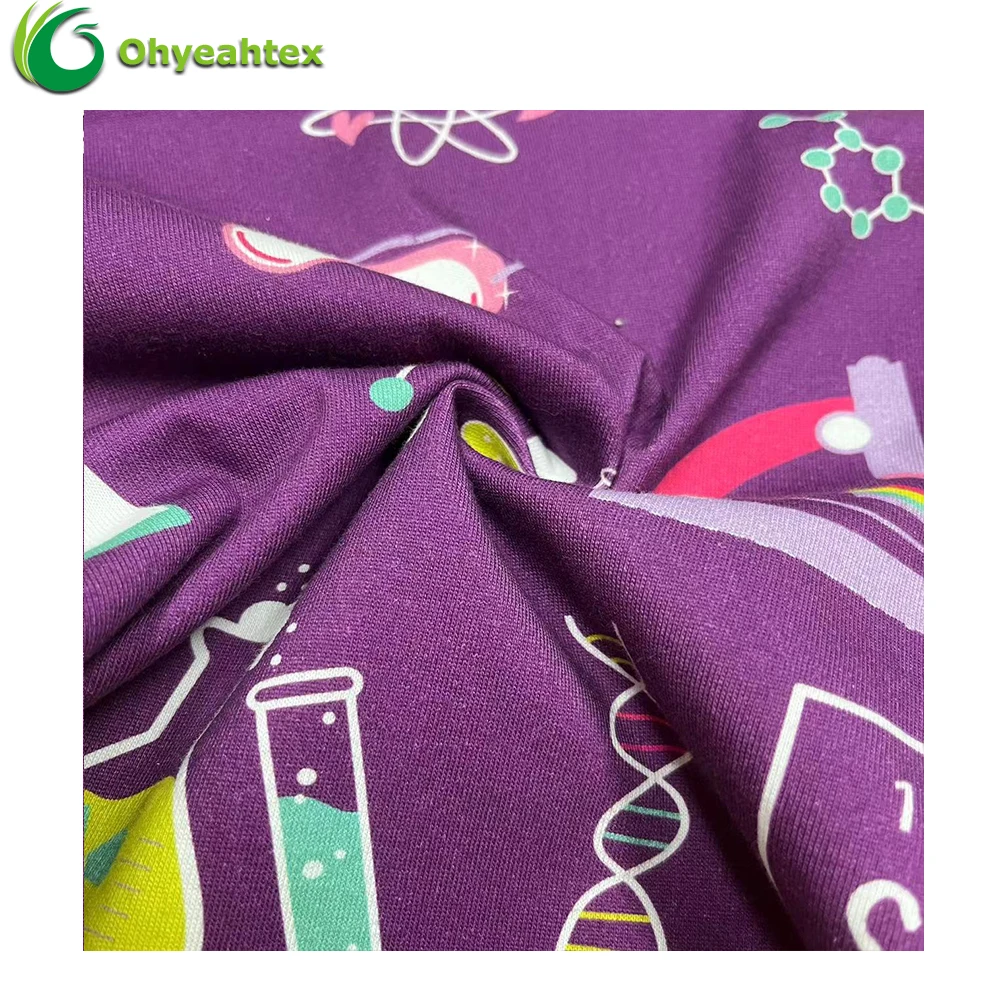 200GSM High Quality Custom Cartoon Digital Printed Organic Cotton Fabric For Baby