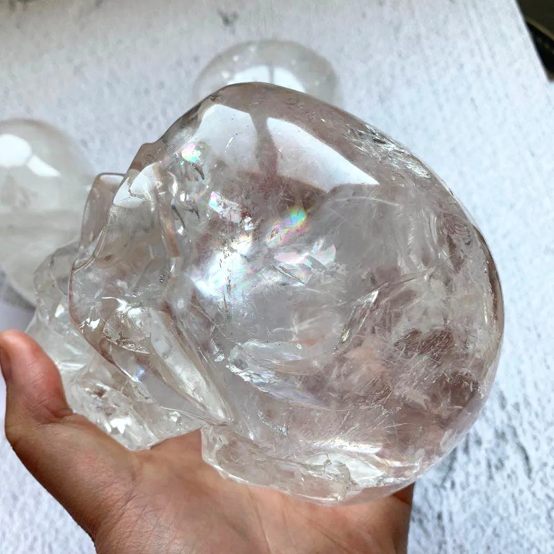 Hot Sale Reiki Gemstones Natural Clear Quartz Skulls Crystals Healing Stones For Decoration