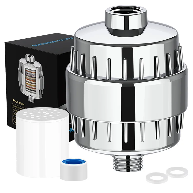 20-Stage Water Filter Showerhead with Carbon KDF for Hard Water Bathroom Faucet Accessory