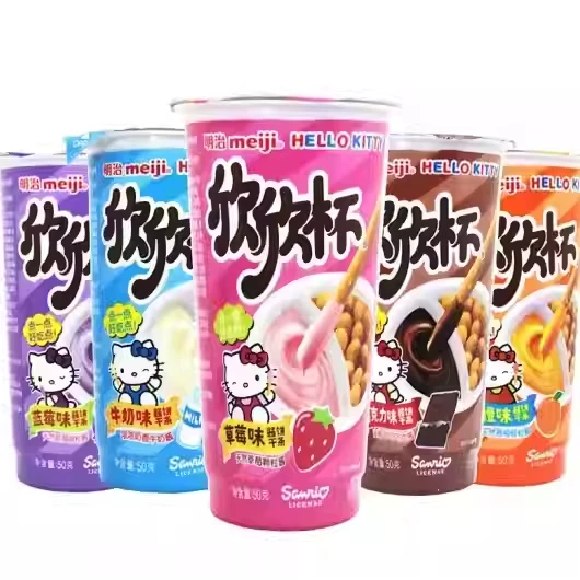Hot-Sale Japanese Meijis Chocolate Cookies Cup Various Flavors Sticks Exotic Snacks 50g