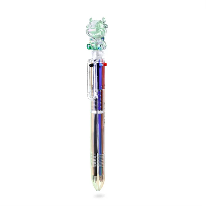 Ballpoint Pen Spring 2023 New Arrival with Custom logo Cute Cow Topper Design Refills Pens for Kids