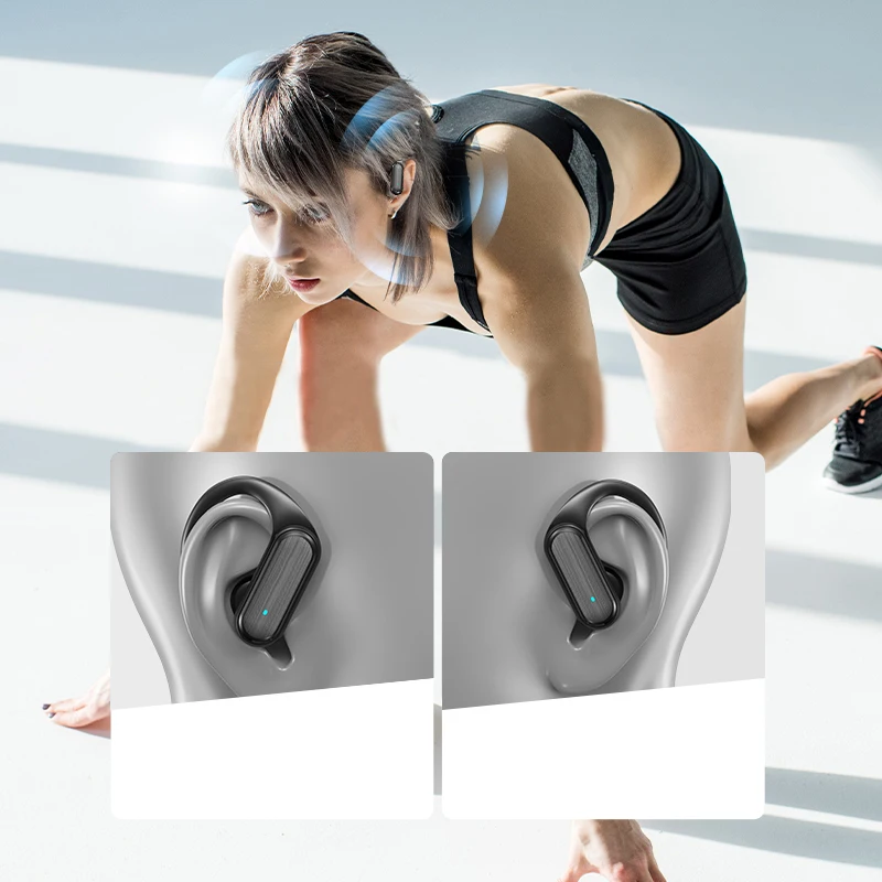 Светодиодные наушники с открытым ухом Спортивная стереогарнитура 9D HiFi беспроводные IPX7 водонепроницаемые наушники-вкладыши TWS временем работы 36