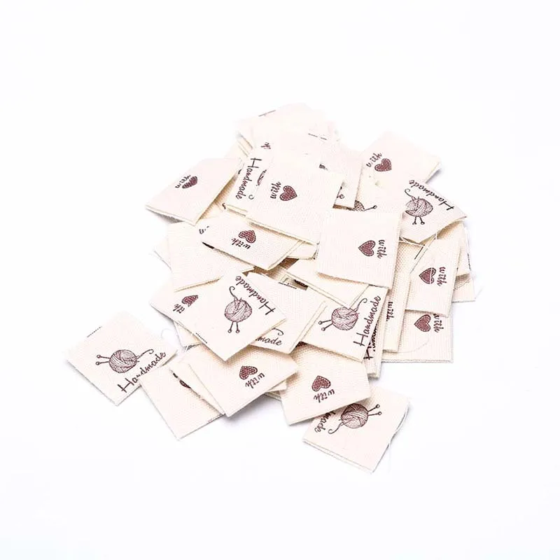 Custom Woven Tags Labels Clothing Shoes Bags Sustainable Eco-Friendly 3D Printed Silicon Cotton Folded Center Logo Accessories