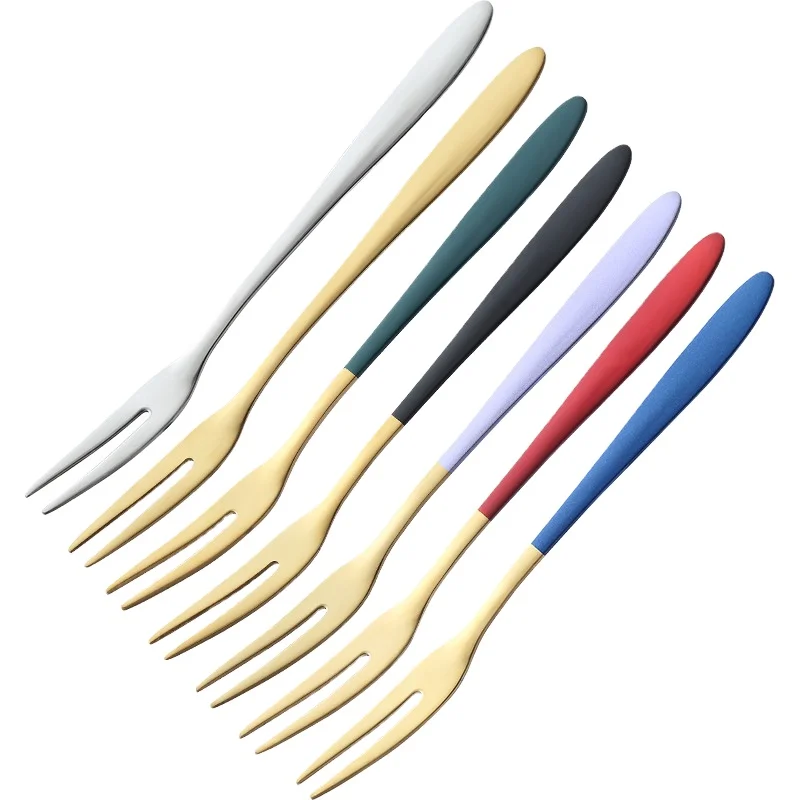 Fruit fork set stainless steel ins Nordic creative fruit stick insert cute European