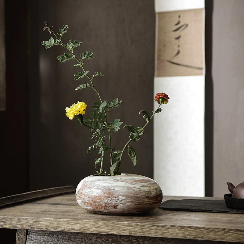 Modern Japanese Flower Arrangement Vase Creative Living Room Decoration Ceramic Zen Small Vase